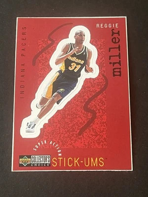 1997-98 1997 Collector’s Choice Super Action Stick-ums Reggie Miller #S11 HOF Foto 1 de 2