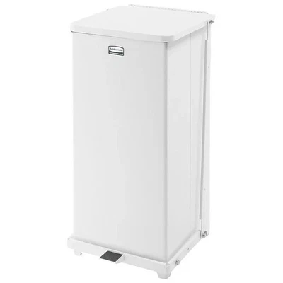 Rubbermaid Commercial Defender Square Step-On Trash Can 13 gal White FGST24EPLWH - Image 1 of 4