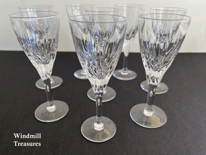 8 STUART ENGLAND LICHFIELD SHERRY PORT CRYSTAL GLASSES - GREAT CONDITION - Picture 1 of 8