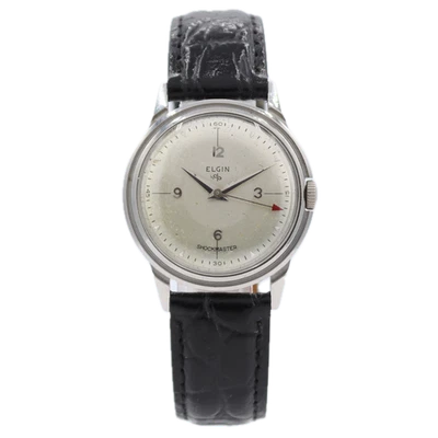 Vintage Elgin 5912 Red Pointer 17J Men's Mechanical Wristwatch 629 Swiss Steel - Image 1 of 4