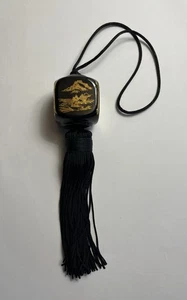 Ceramic Weight for Japanese Hanging Scroll Vintage FUCHIN w/ Tassel - Picture 1 of 9