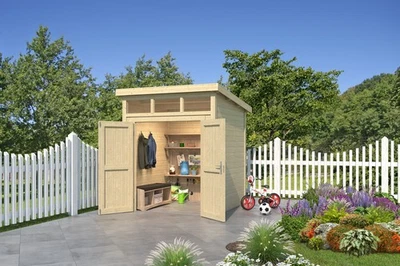 LASITA MAJA Gartenhaus Holz 28mm KIBO 1, 200x200cm 28mm Wände Systembohle Gerätehaus