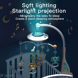 Baby Musical Crib Bed Bell Cot Mobile Stars Dreams Light Nusery Lullaby Toy UK - Picture 1 of 10