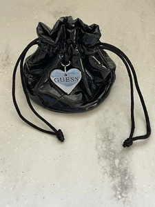 Guess Bag Drawstring Watch Pouch Quilted Purse Heart Charm - Picture 1 of 6