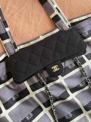 Auténtico bolso de hombro Chanel Matelasse algodón jersey piel de cordero cadena Foto 1 de 4