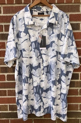NWT PERRY ELLIS MEN'S CASUAL HAWAIIAN VISCOSE BLEND SHORT SLEEVE PRINT SHIRT 3X - Image 1 of 4