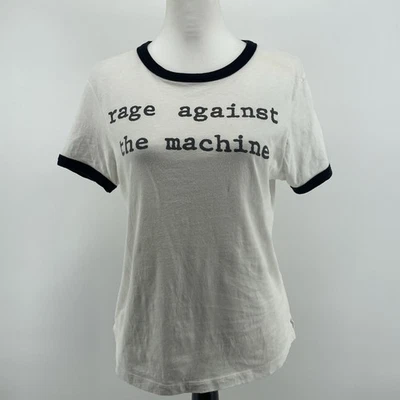 Vintage Rage Against The Machine 90's Ringer Tee Shirt Medium* Typewriter RATM - Image 1 of 4