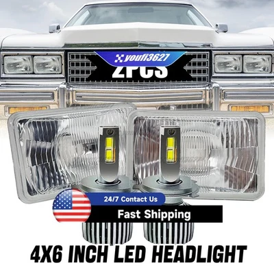 4x6'' LED Headlights Hi-Low For 1977-1986 Chevrolet Caprice Monte Carlo Pair - Изображение 1 из 4