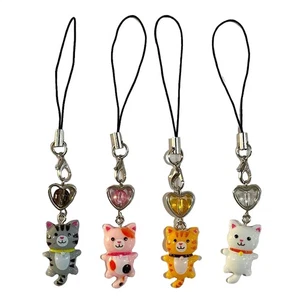 Kätzchen Handy Kette Tasche Handschlaufe Katze Anhänger Kawaii Schlüsselanhänger Schlüssel Geldbörse Anhänger - Bild 1 von 9