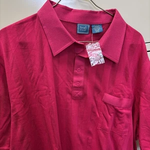 New Old Stock Tropi-Cool Hot Pink Banded Waist Vintage Men's Polo Shirt 3XL - Picture 1 of 15