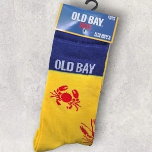 Odd Sox Old Bay Seasoning Crew Socks Mens 6-12 Crazy Socks Novelty NEW - Picture 1 of 5