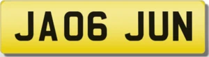 JUN JUNE A JA 06 JN privates geschätztes Kennzeichenschild - Bild 1 von 1