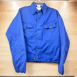 Garbstore Mens Blue Snap Button Front Jacket Long Sleeve Front Pockets Cotton - Picture 1 of 10