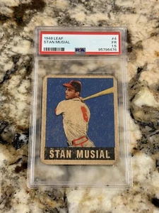 1948 Leaf Stan Musial RC #4 PSA 1.5 appena classificato centrato iconico HOF ROOKIE - Foto 1 di 2