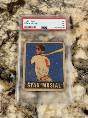 1948 Leaf Stan Musial RC #4 PSA 1.5 Freshly Graded Centered Iconic HOF ROOKIE - Image 1 of 2