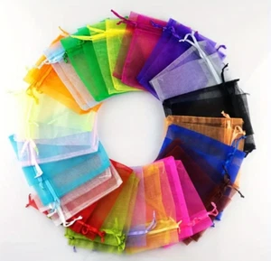 50 Organza Beutel Tüll Geschenkbeutel 7x9cm Schmuckbeutel Säckchen mit Zugband - Bild 1 von 4