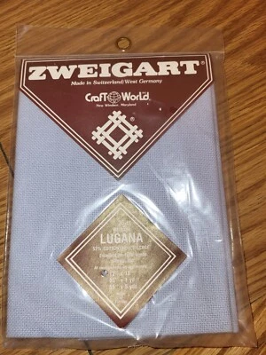 Tela punto de cruz Zweistik Lugana 25 unidades azul claro algodón viscosa 12"x18"  Foto 1 de 3