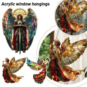 1x Stained Suncatcher Acrylic Angel Glass Window Garden Hanging Pendant 2D Best - Bild 1 von 12
