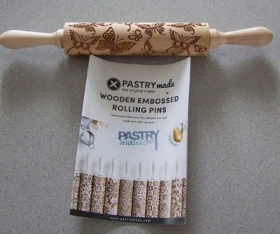 PASTRYmade Wooden Butterfly Embossed Rolling Pin - Image 1 of 3