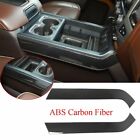 2Pc Carbon Fiber Gear Shift Side Trim For Gmc/Sierra Chevrolet Silverado 2014-18