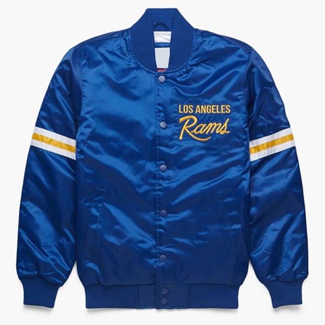 LOS ANGELES RAMS MEN'S TEAM ORIGINS VARSITY SATIN JACKET – JR'S SPORTS