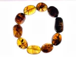 Mexican AMBER Crystal Bracelet - Beaded Handmade Jewelry, Healing Stones, 48463 - Picture 1 of 6