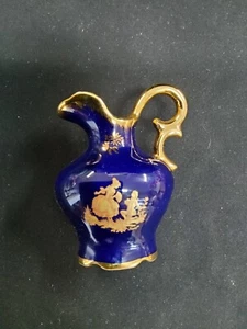 Porcelaine Imperia Limoges Decor Or Veritable Cobalt Blue 22K Gold - Picture 1 of 4