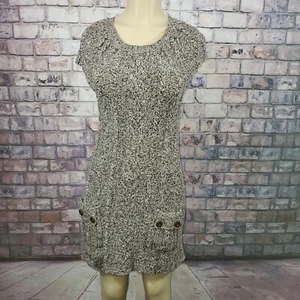 Long Sweater Dress Cable Knit Tunic Brown White Vintage Style & Co Size S - Picture 1 of 7