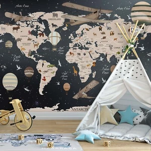 Gint Map PHOTO WALLPAPER kids bedroom 368x254cm (144x100inch) decorative mural - Picture 1 of 9