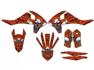 2017-2019 EXC-F FLAMING GEARHEAD Orange Senge Graphics Kit Compatible with KTM - Foto 1 di 10