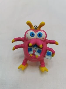 Vintage 90er Y2K Jahr 2000 rosa Computer Virus Bug PVC Figur - Bild 1 von 7