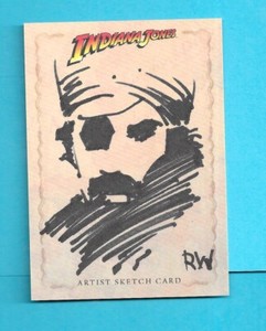Indiana Jones 2008 Heritage SKETCH CARD RW Ryan Waterhouse Monkey Man Ishaq Bux