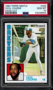 PSA 10 - 1984 Topps Nestle #420 Cecil Cooper Milwaukee Brewers - Foto 1 di 2