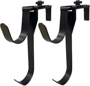 2Pcs Adjustable Iron Pool Hooks, Pool Fence Hooks for Poles, Black Pool Accessor - Picture 1 of 12