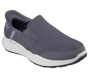 Skechers Charcoal Shoes Mens Slip ins on Mesh Memory Foam cushioned Relax 232926 - Picture 1 of 7
