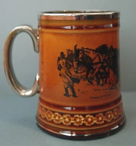 Half Pint Mug Ridgway England, Scenes from Coaching Days & Coaching Ways 4" tall - Picture 1 of 10