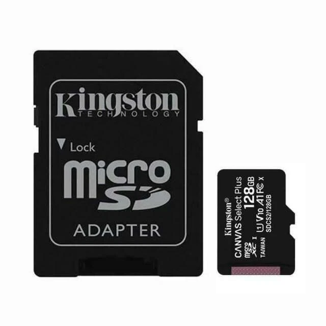 Kingston Canvas Select Plus 128 Go Classe 10 UHS-I MicroSDXC Carte Mémoire (SDCS2/128GB)