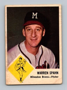 1963 Fleer #45 Warren Spahn LOW GRADE Vintage Baseball Card - Picture 1 of 2