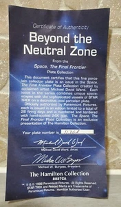Star Trek: Space, Final Frontier Hamilton Plate "BEYOND THE NEUTRAL ZONE" COA - Bild 1 von 1