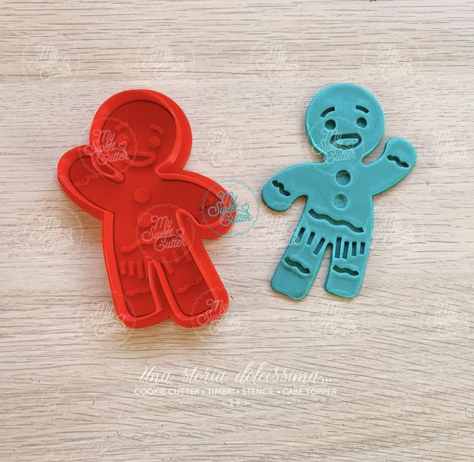 - FATTO A MANO - Formine Omino Biscottino Focaccina Formina Biscotti Cookie Cutter E Pdz 10cm