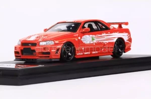 For FS 1:64 Scale Red Fast Speed GTR R34 Skyline Sports Diecast Metal Car Gift - Picture 1 of 5