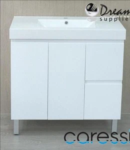 Free Standing Cabinet Vanity 900mm Polymarble Basin with Pop-Up Waste - Picture 1 of 4