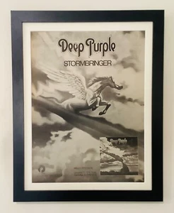 DEEP PURPLE+STORMBRINGER+1974+ORIGINAL FRAMED POSTER SIZED AD - Picture 1 of 20