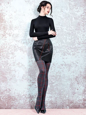 Giulia Raute Netz Strumpfhose 60 DEN Print Damen Muster geringelt gemustert sexy - Bild 1 von 2