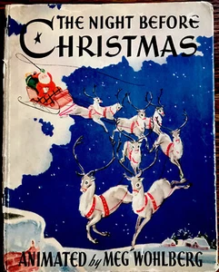 NACHT VOR WEIHNACHTEN ~ Wohlberg ~ 1940er Kinder animiertes Pop-up Story Book - Bild 1 von 10