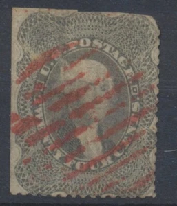 USA Stamps 1857 24c grey Washington Scott T37; Scott 37a SG41 used CV £375 - Picture 1 of 2
