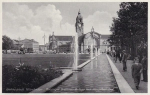 "Weltkurstadt Wiesbaden Reisinger-Brunnen-Anlage mit Hauptbahnhof", 1941! - Picture 1 of 2