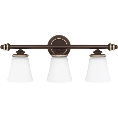 Capital Lighting Champagne Bronce Asher Tocador Baño 3 Luces 27" Accesorio Foto 1 de 2