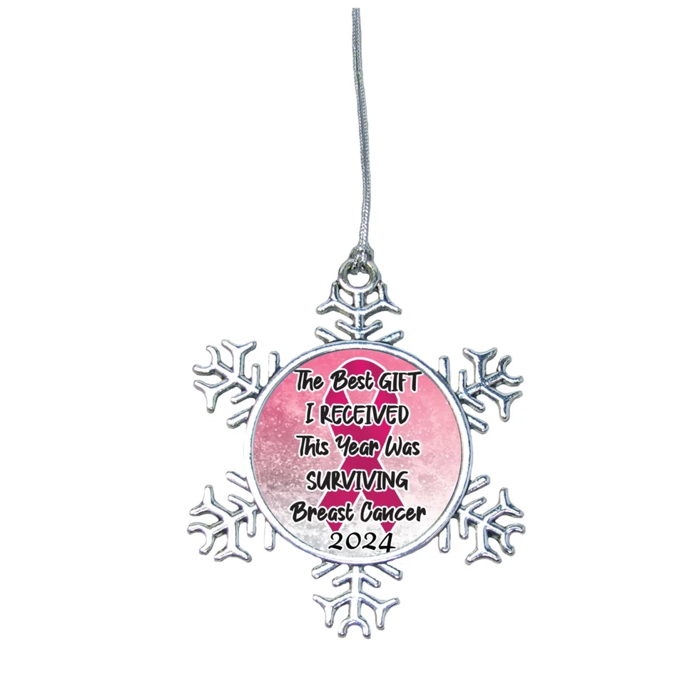 Adorno de Navidad de copo de nieve plateado Believe Believe Believe Believe 2024 Foto 1 de 1