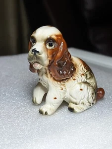 Vintage Lefton 8286 Cocker Spaniel Puppy Dog Tongue Out Porcelain Figurine - Picture 1 of 10